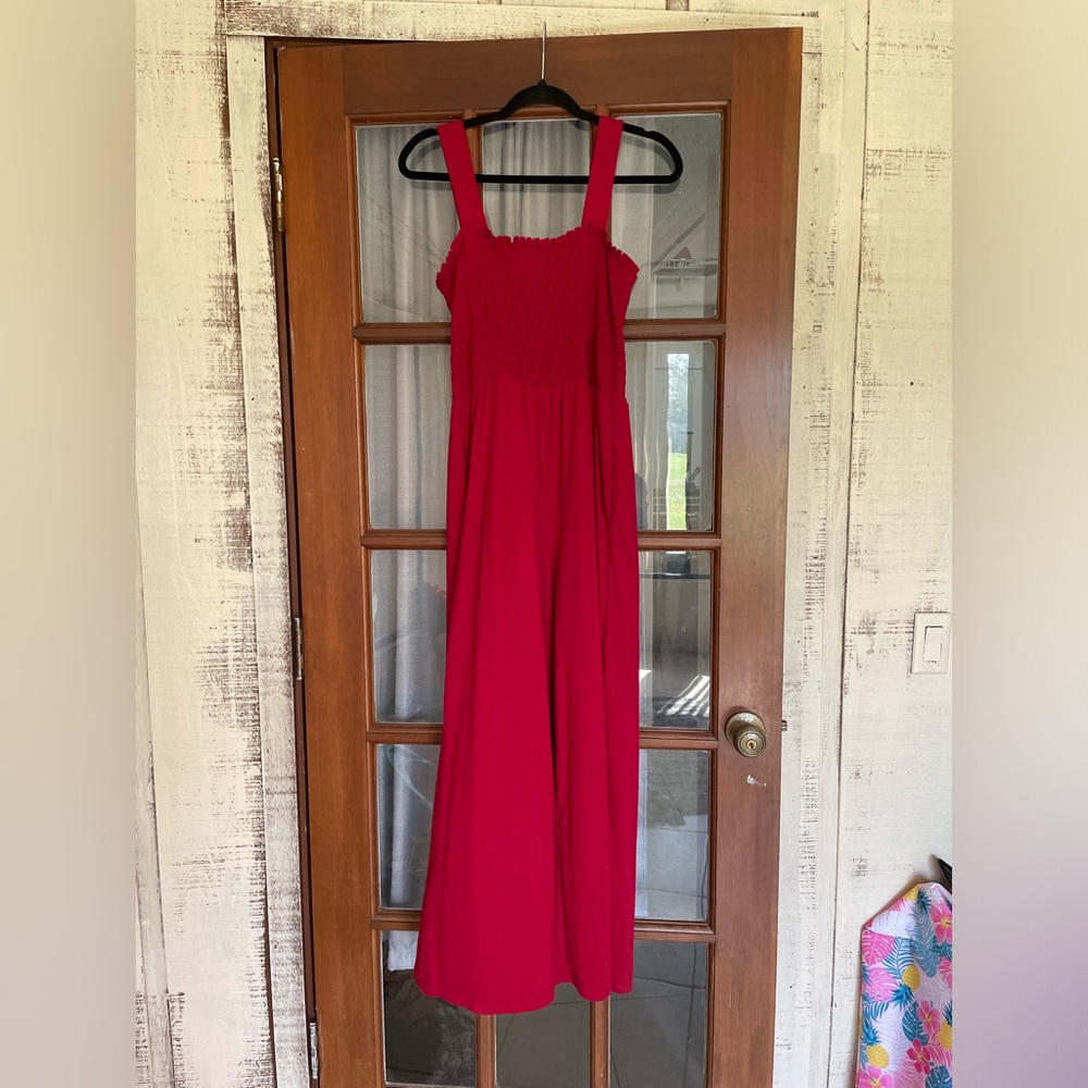 Cherry Red Wide Leg Jumper
